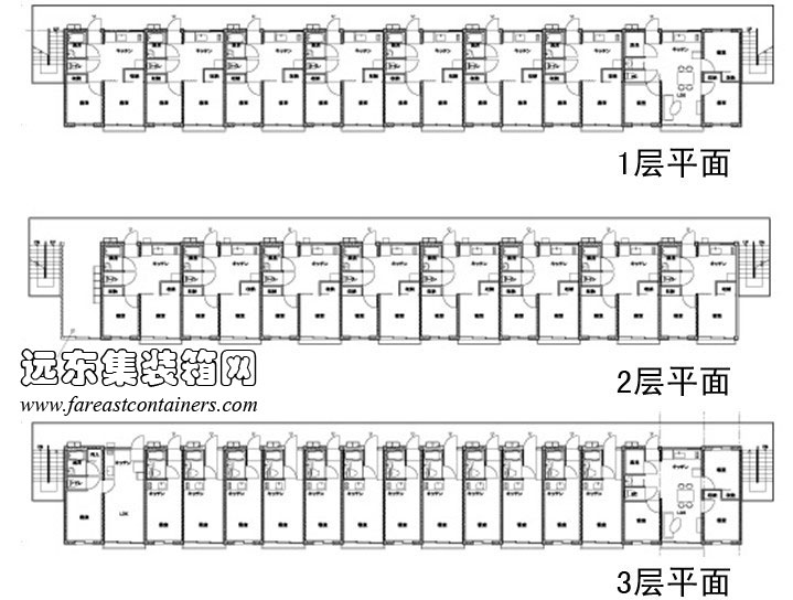 女川集裝箱集合住宅平面設計圖,集裝箱房屋,集裝箱活動房,住人集裝箱,集裝箱建筑