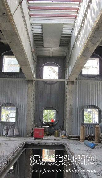 萬科生態集裝箱餐廳施工照片,集裝箱房屋,集裝箱活動房,住人集裝箱,集裝箱住宅,集裝箱建筑